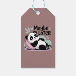 Etiqueta Para Presente Panda Preguiçoso Fofo – “Talvez Mais Tarde” Panda