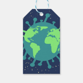 Etiqueta Para Presente Pandemia Global (Partícula Vírus) (Infecção Viral)