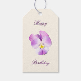 Etiqueta Para Presente Pansy aquarela