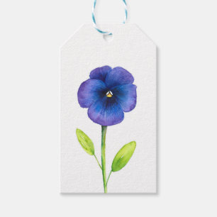 Etiqueta Para Presente Pansy Azul