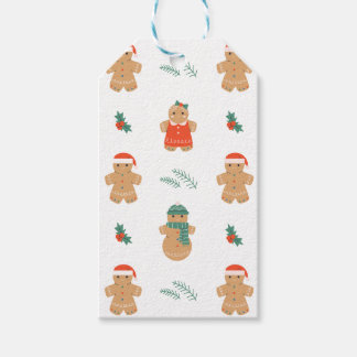 Etiqueta Para Presente Pão de Gingerpão Cookie Padrão de Natal