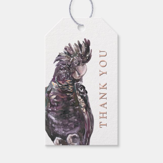 Etiqueta Para Presente Papagaio de Ameixa Roxa Exótica Obrigado (Frente)
