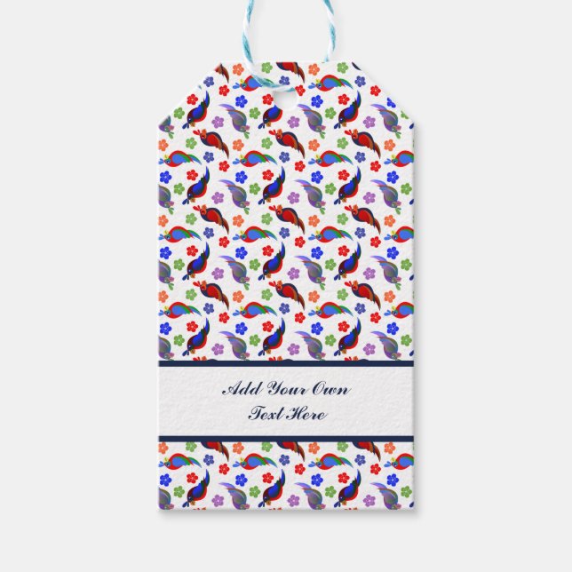 Etiqueta Para Presente Papagaios e flores (Frente)