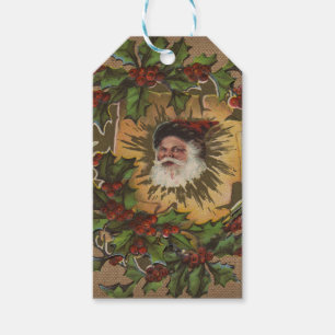 Etiqueta Para Presente Papai Noel Antigo Natal Azevinho Natal