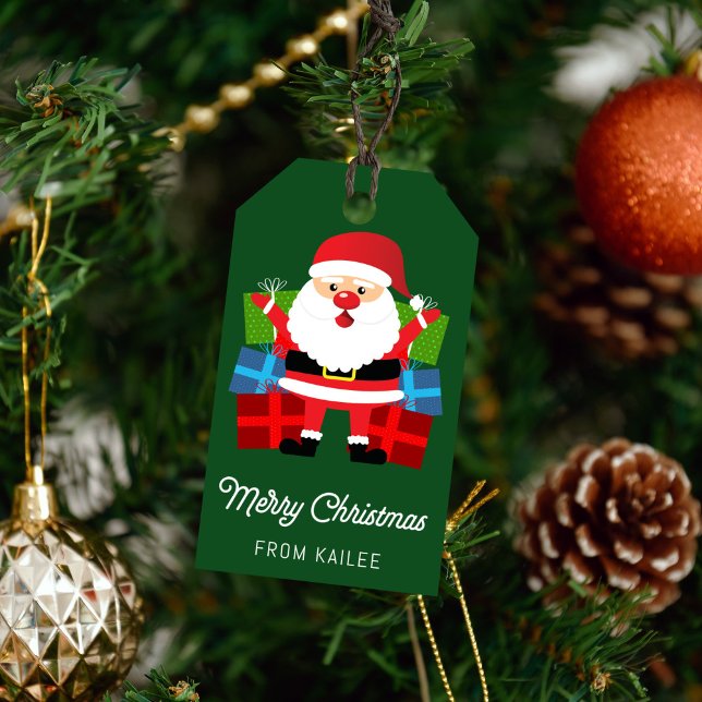 Etiqueta Para Presente Papai Noel apresenta Natal Verde (Criador carregado)