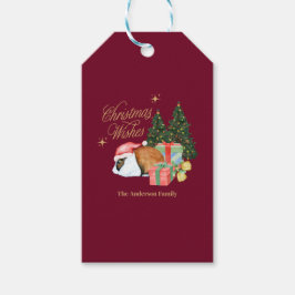 Etiqueta Para Presente Papai Noel coelho com árvore de Natal