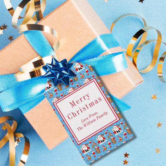 Etiqueta Para Presente  Papai Noel Com Animais da Floresta  (Criador carregado)