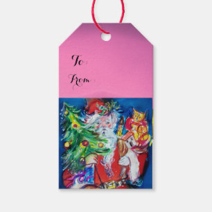 ETIQUETA PARA PRESENTE PAPAI NOEL COM ÁRVORE E PRESENTES DE NATAL