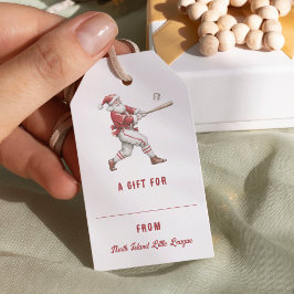 Etiqueta Para Presente Papai Noel de Beisebol Natal Personalizado