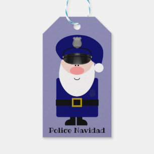 Etiqueta Para Presente Papai noel de Navidad da polícia