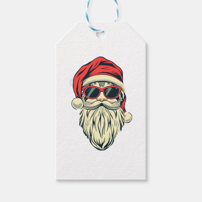 Etiqueta Para Presente papai noel de óculos (Frente)