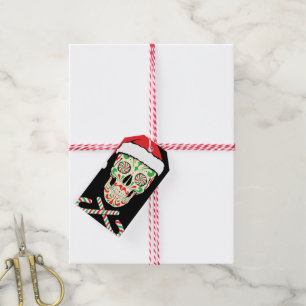 Etiqueta Para Presente papai noel do crânio do açúcar customizável