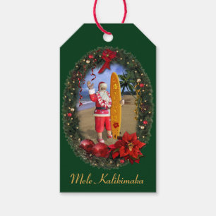 Etiqueta Para Presente Papai noel do Hawaiian de Mele Kalikimaka