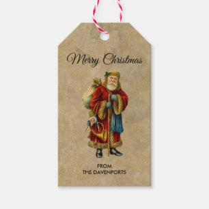 Etiqueta Para Presente Papai Noel do Mundo Antigo Natais vintages