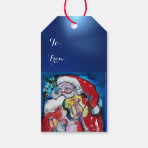 Etiqueta Para Presente PAPAI NOEL que JOGA a festa de Natal do VIOLINO