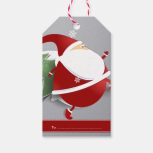 Etiqueta Para Presente Papai Noel Redondo Alegre Natal