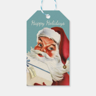 Etiqueta Para Presente Papai Noel retrô vintage Natal clássico
