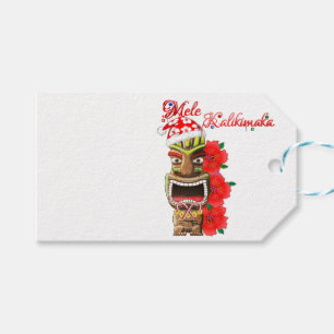 Etiqueta Para Presente Papai noel Tiki de Mele Kalikimaka
