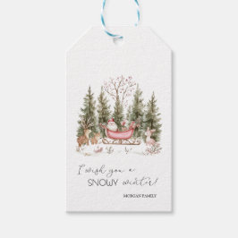Etiqueta Para Presente Papai Noel,Trenó,Presentes Floresta Natal