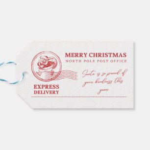 Etiqueta Para Presente Papai Noel Vintage Branco Vermelho Feliz Natal