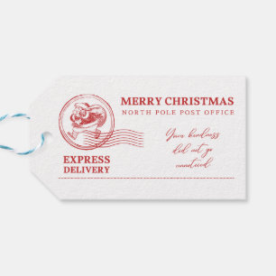 Etiqueta Para Presente Papai Noel Vintage Vermelho Branco Feliz Natal