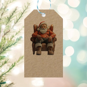 Etiqueta Para Presente Papais noeis Cansados Kraft Gift Tag