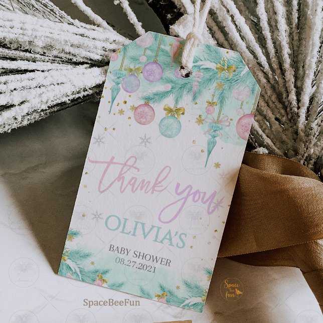 Etiqueta Para Presente Papais noeis Chá de fraldas (Santa Baby Baby Shower, thank you tag,baby shower invitation, gift tag, holiday baby shower, Christm)