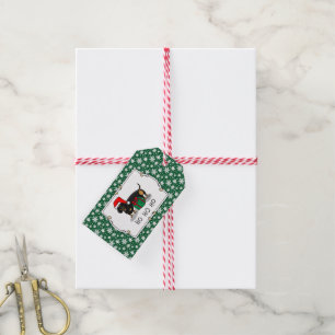 Etiqueta Para Presente Papais noeis de Natal Dachshund (S pretos e bronze