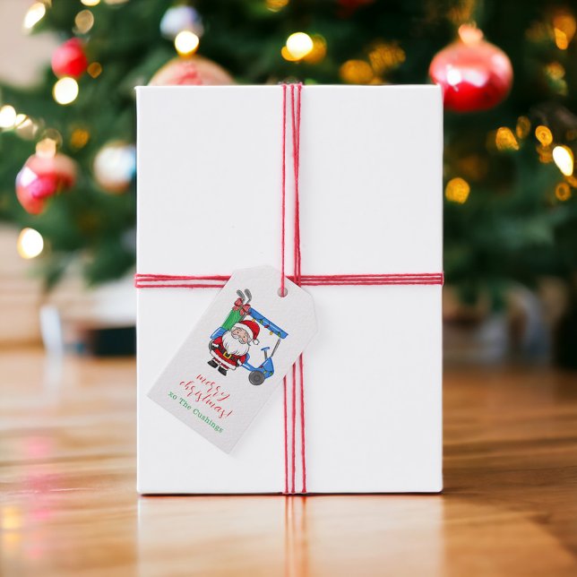 Etiqueta Para Presente Papais noeis de Natal de Golfe Personalizados (Criador carregado)