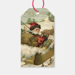 Etiqueta Para Presente Papais noeis em seu Sleigh
