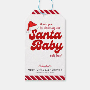 Etiqueta Para Presente Papais noeis Feliz de bebê Chá de fraldas de Natal