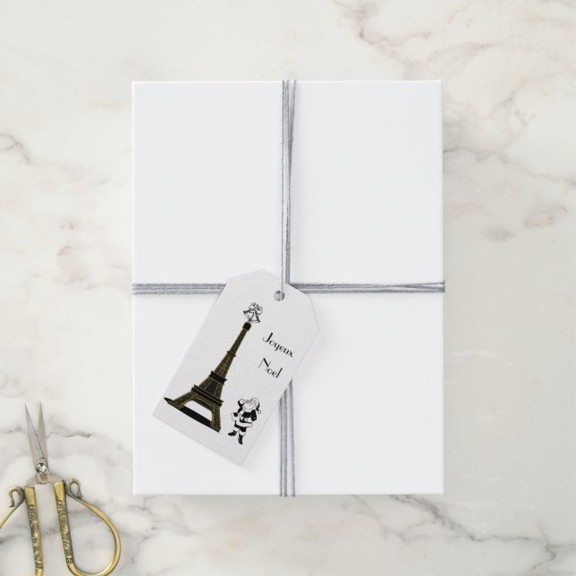 Etiqueta Para Presente Papais noeis Joyeux Noel Paris Natal Francês (Com cordão)
