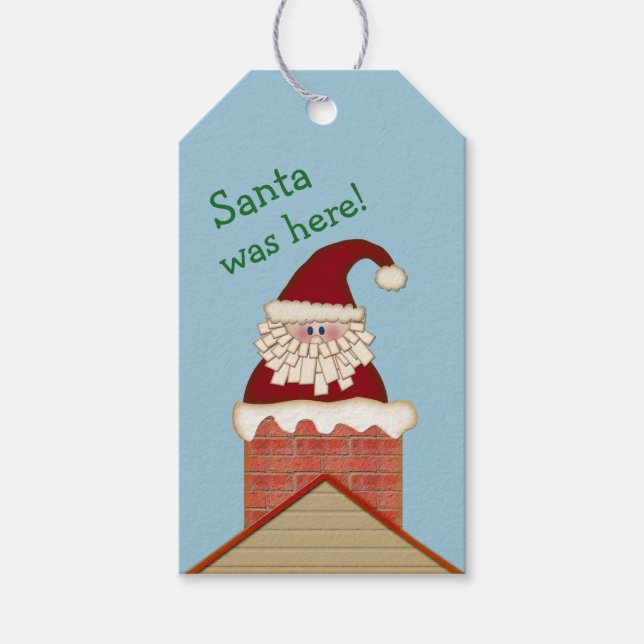 Etiqueta Para Presente Papais noeis no Natal da Chimney (Frente)