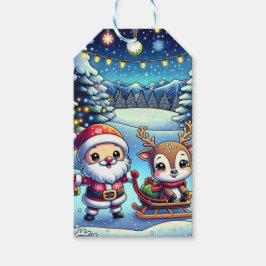Etiqueta Para Presente Papais noeis personalizados e natal de Reindeer