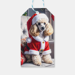 Etiqueta Para Presente Papais noeis Poodle Natal