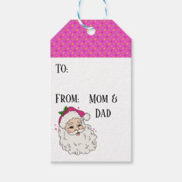 Etiqueta Para Presente Papais noeis Rosa Quente