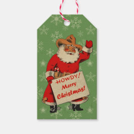 Etiqueta Para Presente Papais noeis Vintage Cowboy