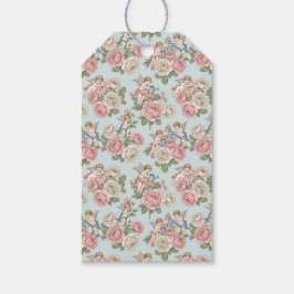 Etiqueta Para Presente Papel de embrulho Rococó Revival Querubim Floral T