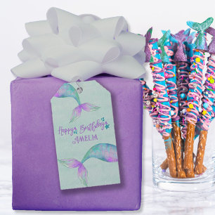 Etiqueta Para Presente Papel de Presente Personalizado Sereia Feliz Anive