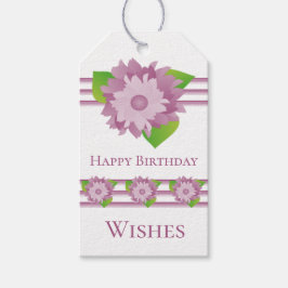 Etiqueta Para Presente Papel Floral Acento Roxo E Mauve