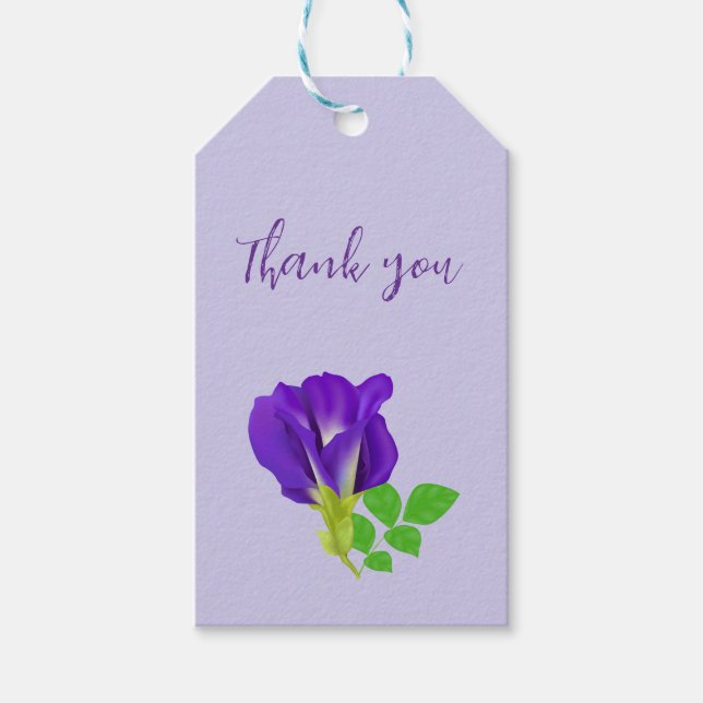 Etiqueta Para Presente Papel Floral Purple Bloom  (Frente)