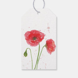 Etiqueta Para Presente Papoulas em Aquarela