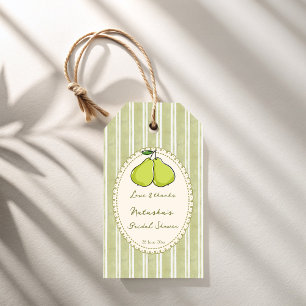 Etiqueta Para Presente Par perfeito em verde sage pérola favor de chá de