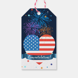 Etiqueta Para Presente Parabéns! American USA Flag 4 de julho