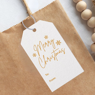 Etiqueta Para Presente Parabéns de Natal Dourado