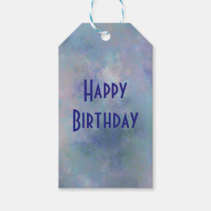Etiqueta Para Presente Parabéns, Feliz Aniversário da Mistura Azul