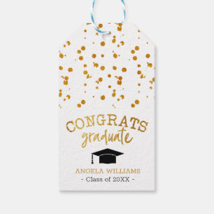 Etiqueta Para Presente Parabéns Formando Graduação Dourada e Branca