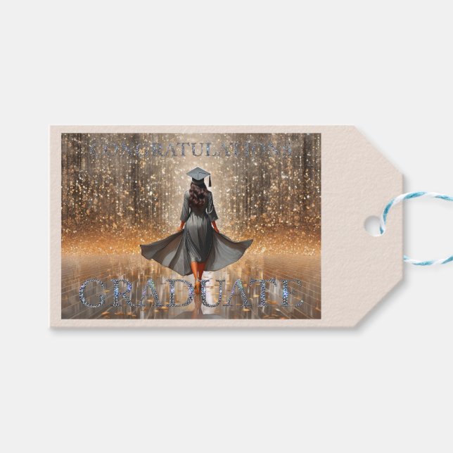 Etiqueta Para Presente Parabéns Formandos para mulheres (Frente (horizontal))