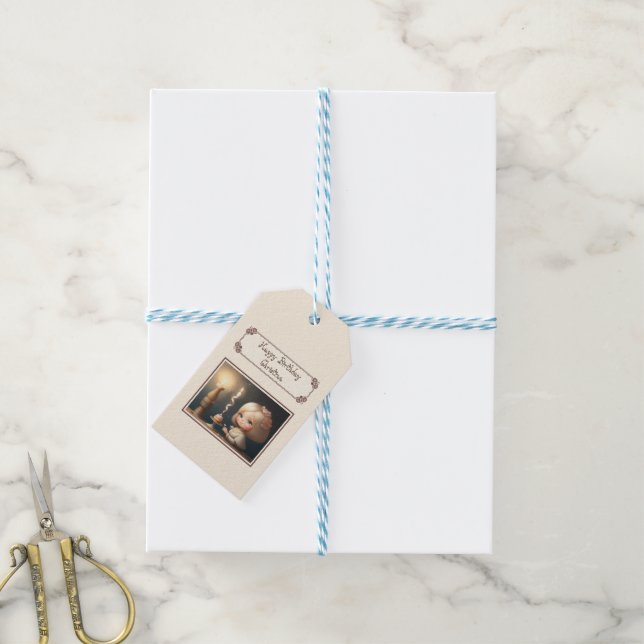 Etiqueta Para Presente Parabéns, garota 01 (Com cordão)