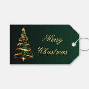 Etiqueta Para Presente Parabéns Natal Elegante Minimalista árvore dourada